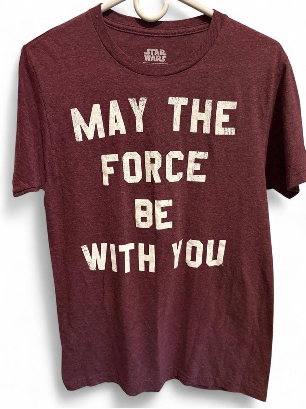Star Wars Men's Maroon Graphic 'May The Force Be With You' Tee
